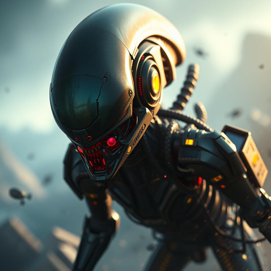 Detailed Alien Technology Concept Art in Deep Color