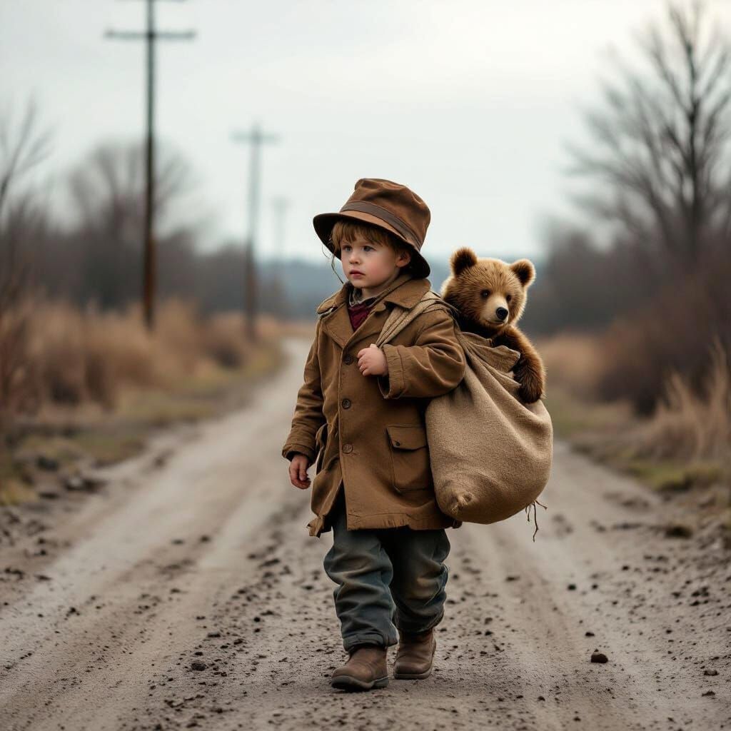 Boy and Bear on Dusty Road
