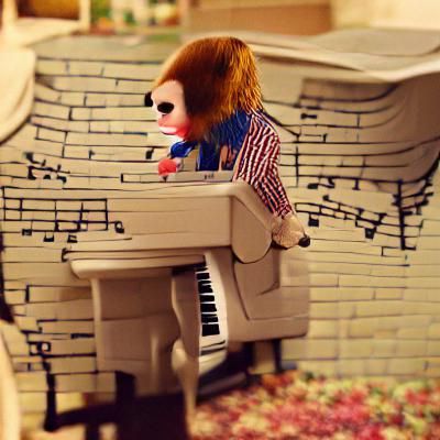 Piano Man in a Smoky Bar, Digital Art