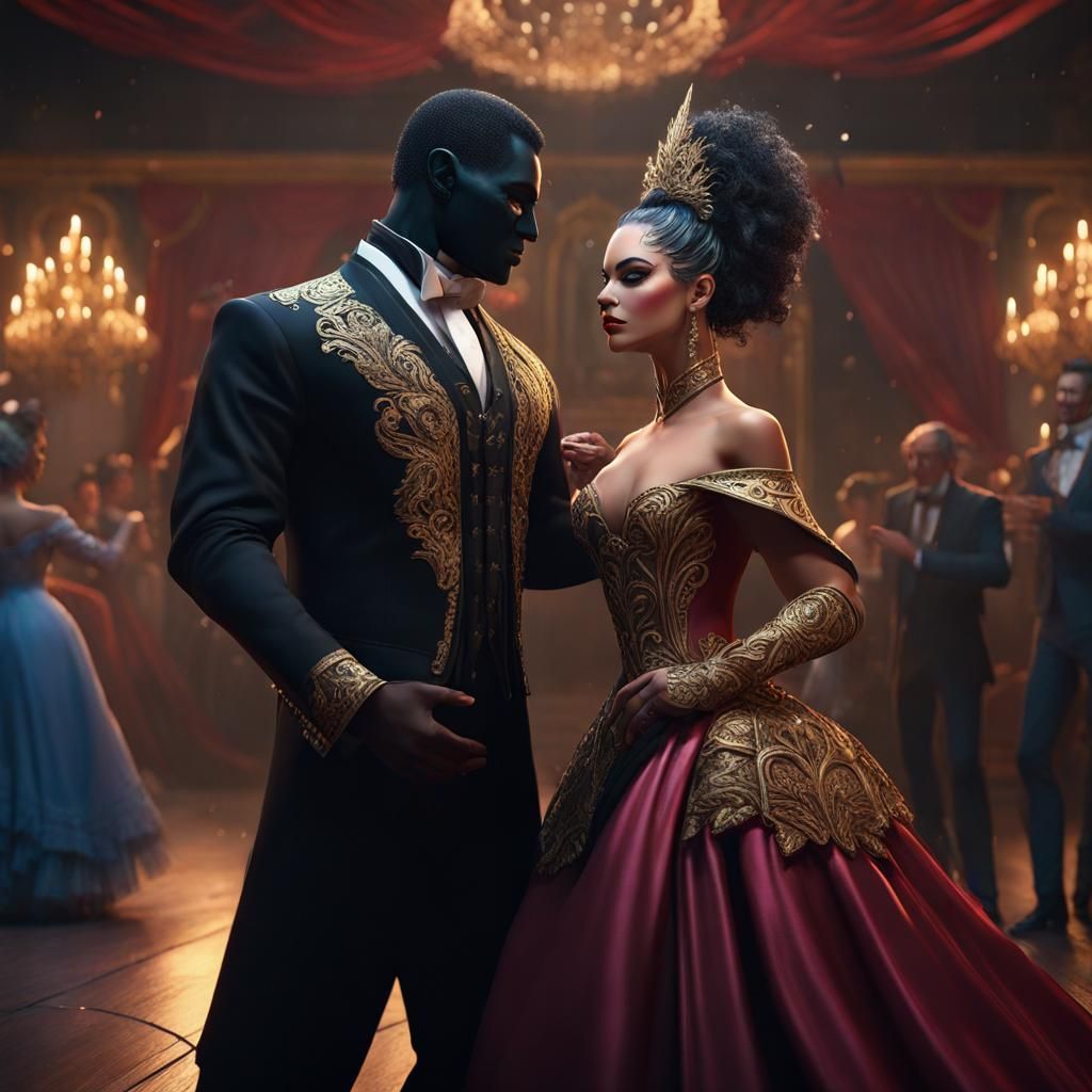 Princess at a Masquerade Ball: Fantasy Concept Art