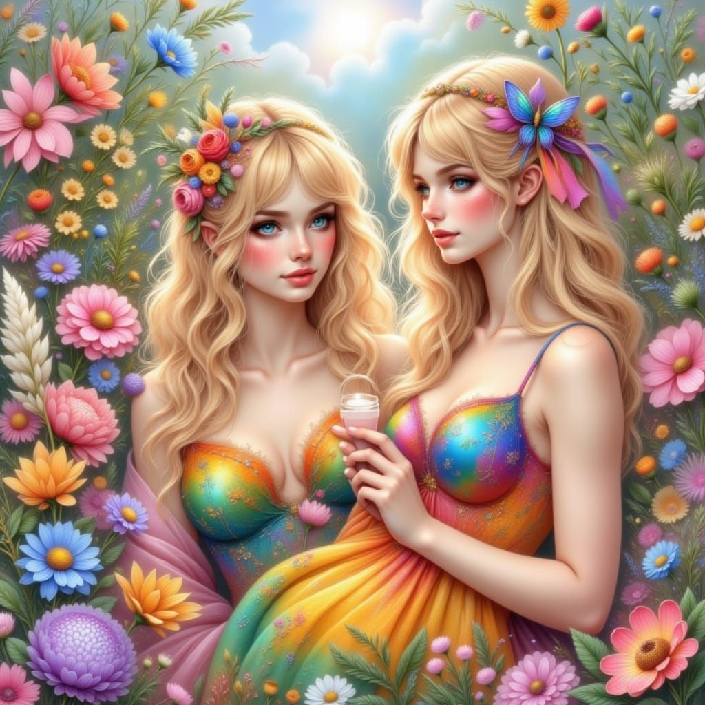 Bisexual Women with Pride Flag