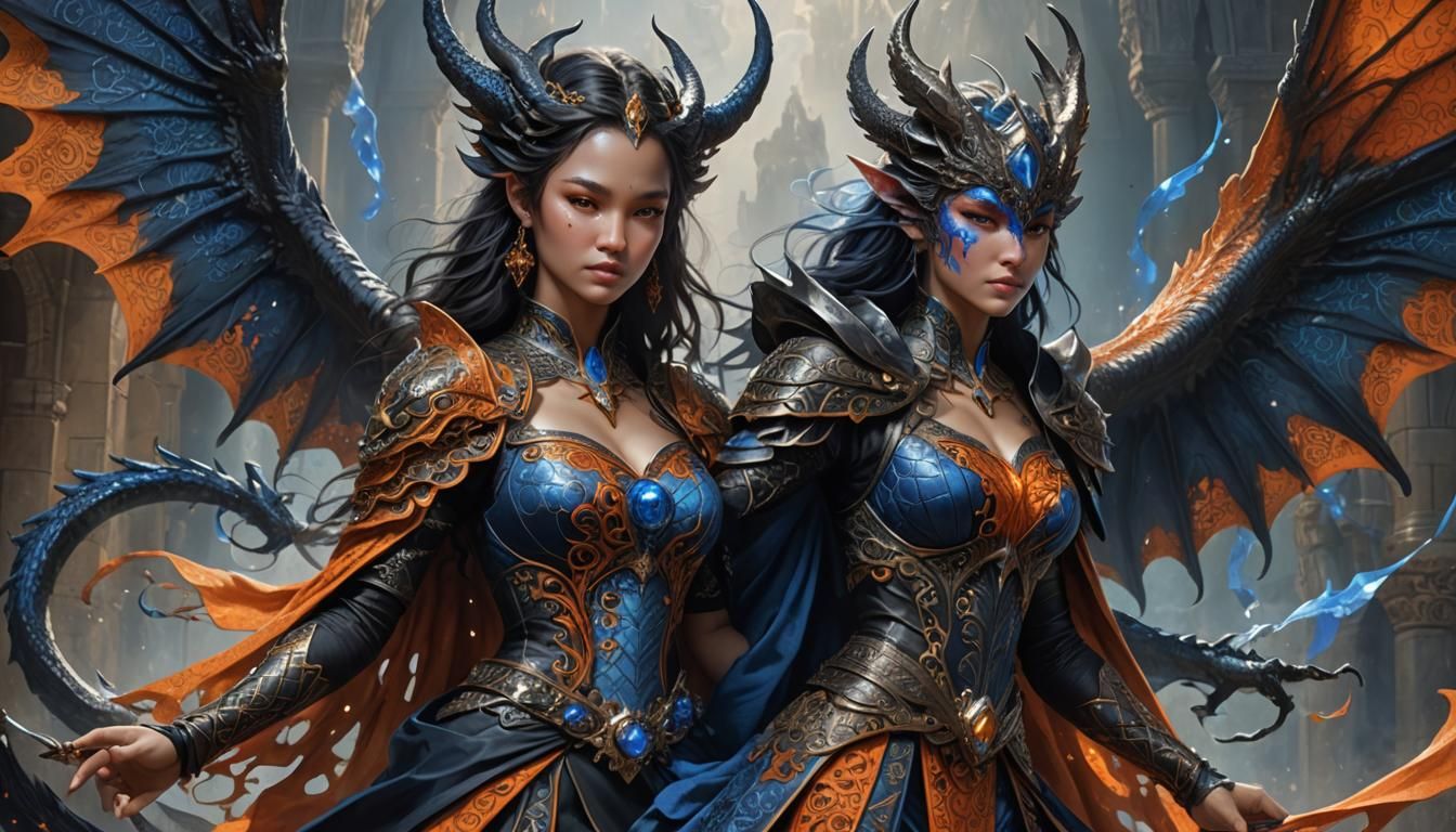Sorceress Unveils Dragon Wings in High-Fantasy Art