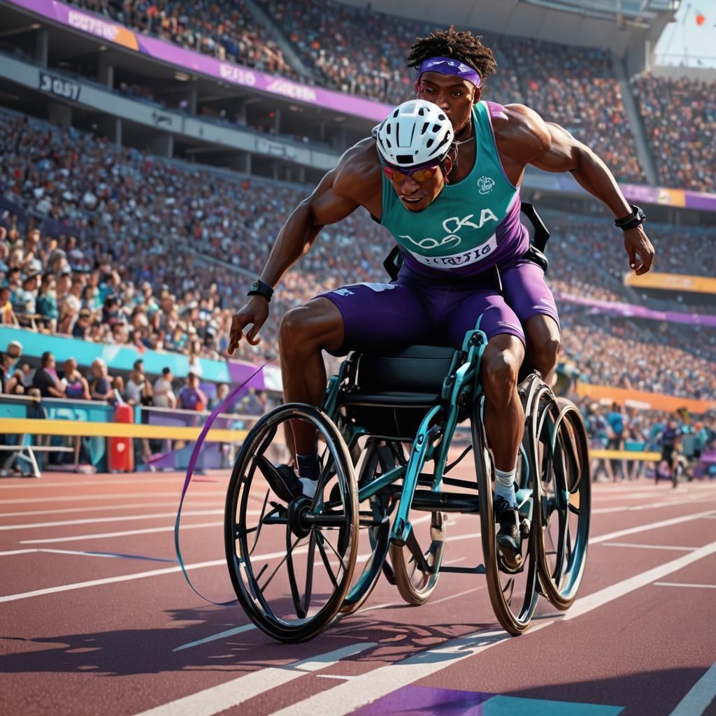 Para-Athlete Wins Paralympic Race: Splash Art
