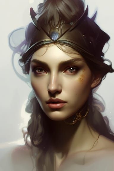 Dark Queen Portrait in Hyperdetailed Style