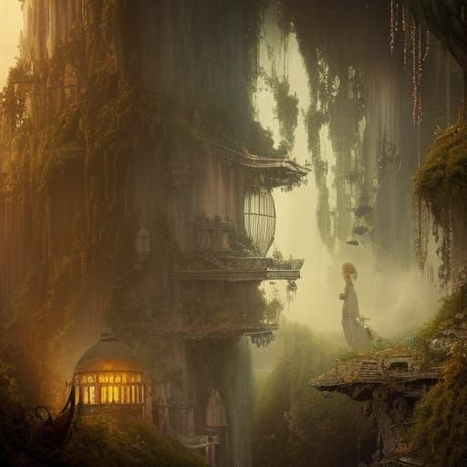 Cinematic Underground Home: Detailed Digital Matte Painting