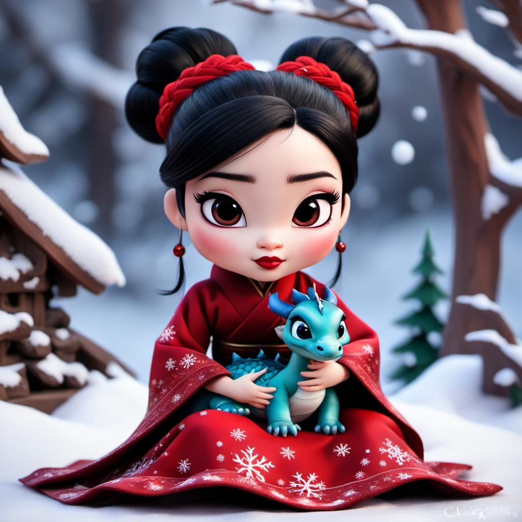 full body image of a Disney Pixar style 3D adorable baby Mul...