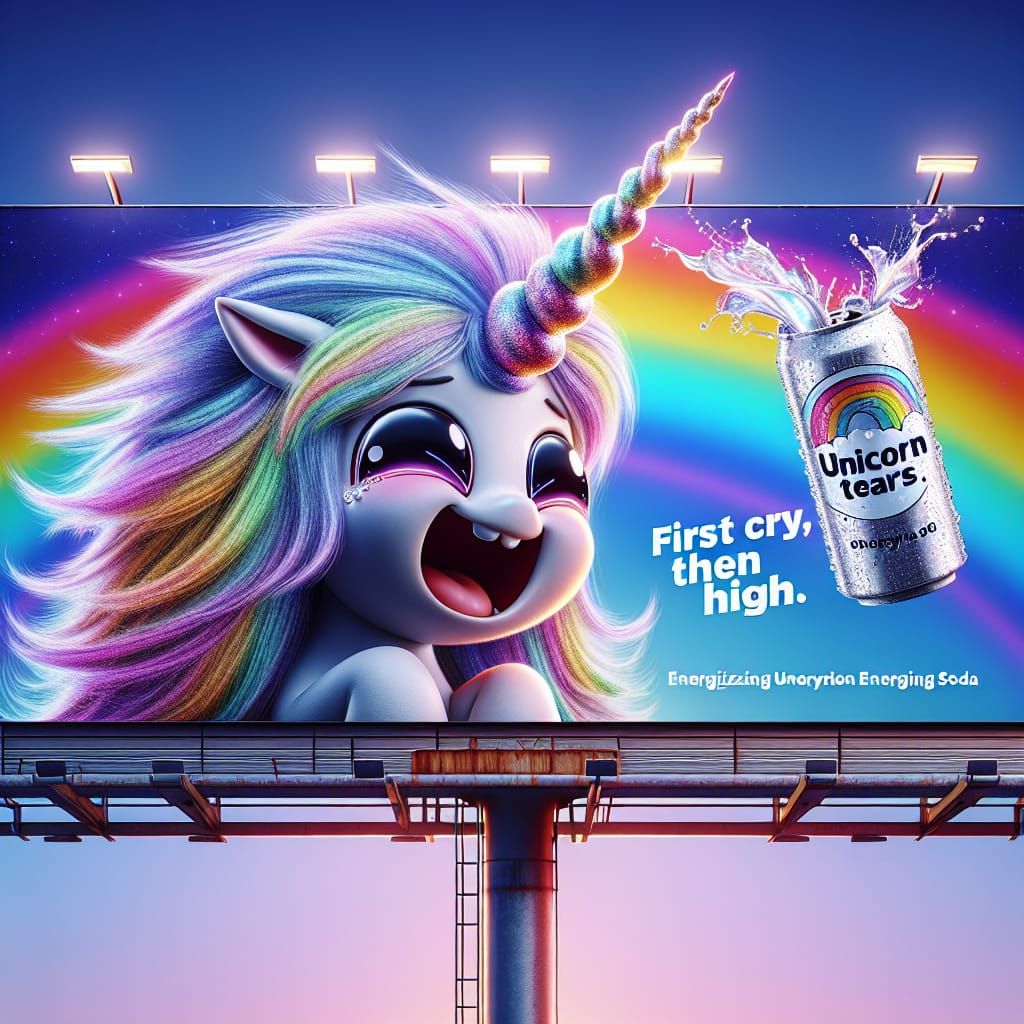 Silly Billboards  ( Energizing Unicorn Tears, first cry than high )