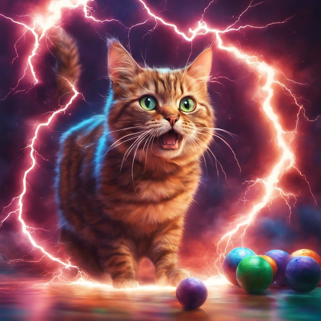 Hyperrealistic Cat Unleashes Lightning
