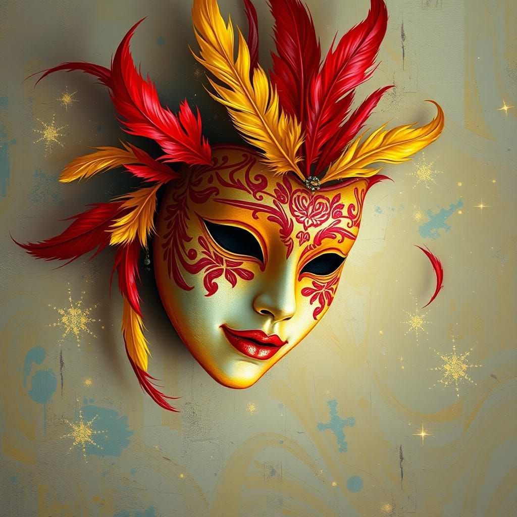Intricately Detailed Mask in Fauvist Style