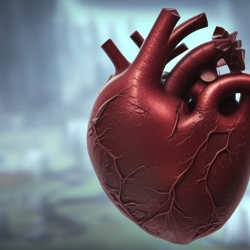 Detailed Fantasy Heart Concept Art in Deep Color