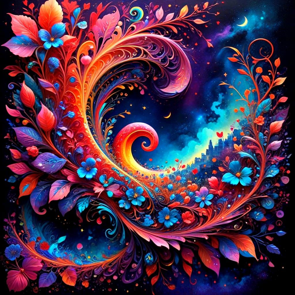 Cosmic Holographic Valentine's Day Masterpiece