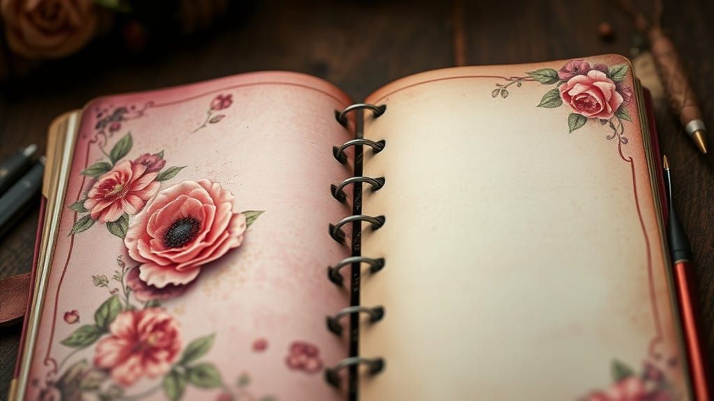 Whimsical Floral Journal in Vintage Style