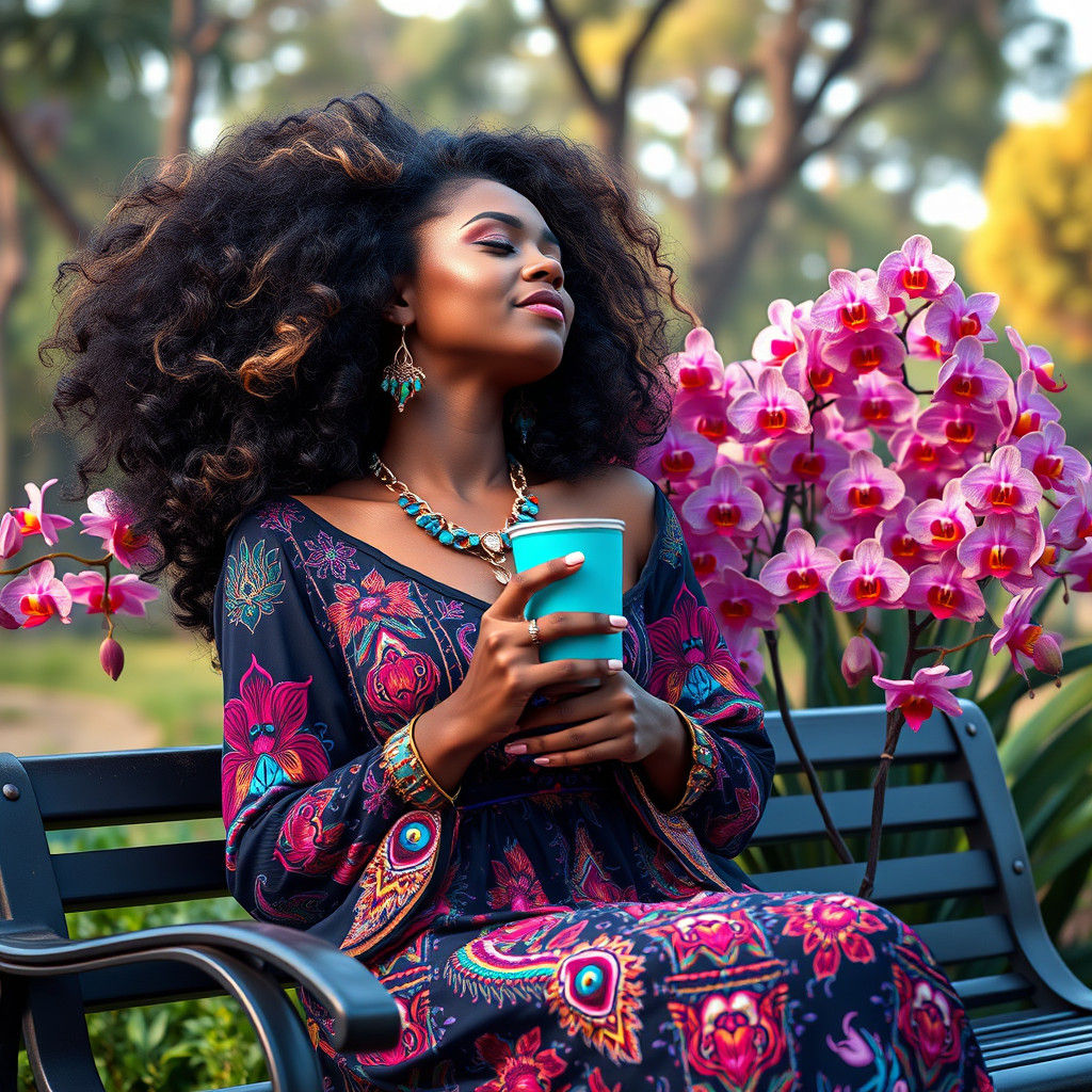 Enchanting African Woman in Tropical Paradise