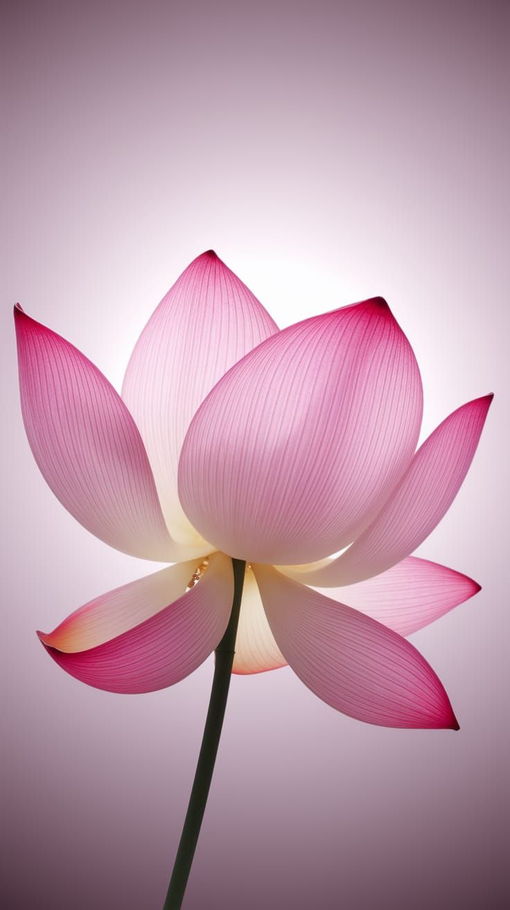 Ethereal Pink Lotus Blooms in Soft Radiance