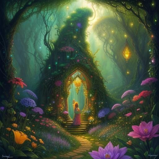 Magical Healing Plants Concept Art in Surreal Style