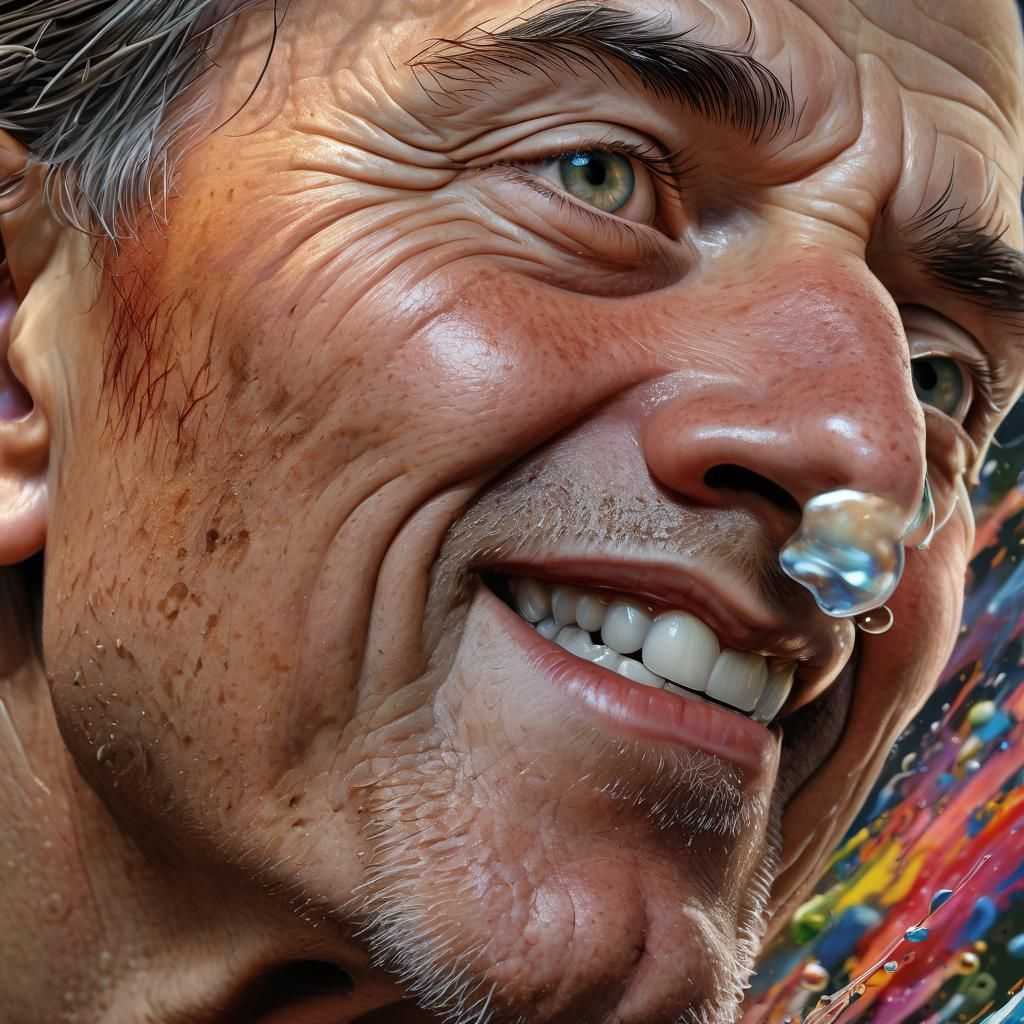 Hyperrealistic Portrait in Splash Art Style
