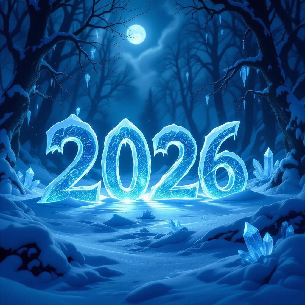 2026 Ice Numbers in Dark Fantasy Snowy Realm