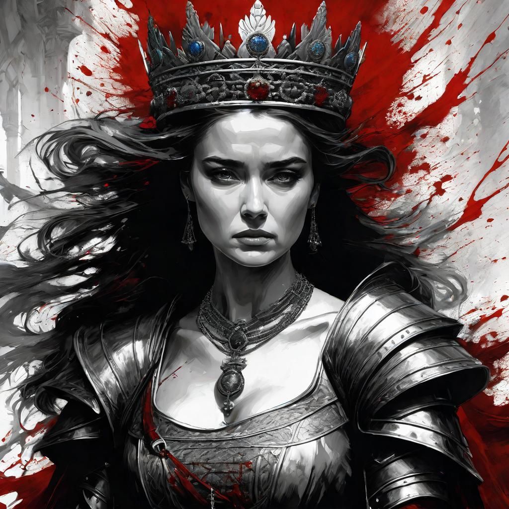 Bloody Scottish Queen: Dark Academia Illustration