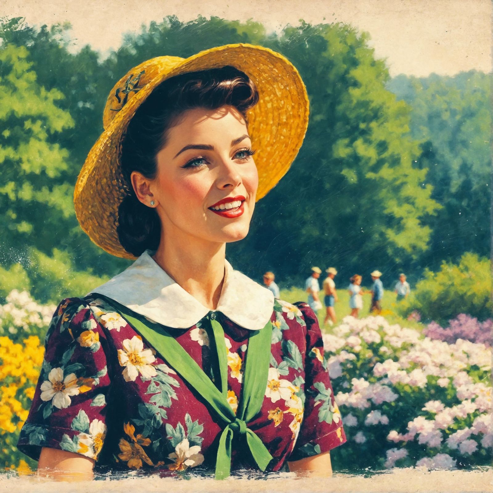 Expressive Woman in Golden Age Illustration Style