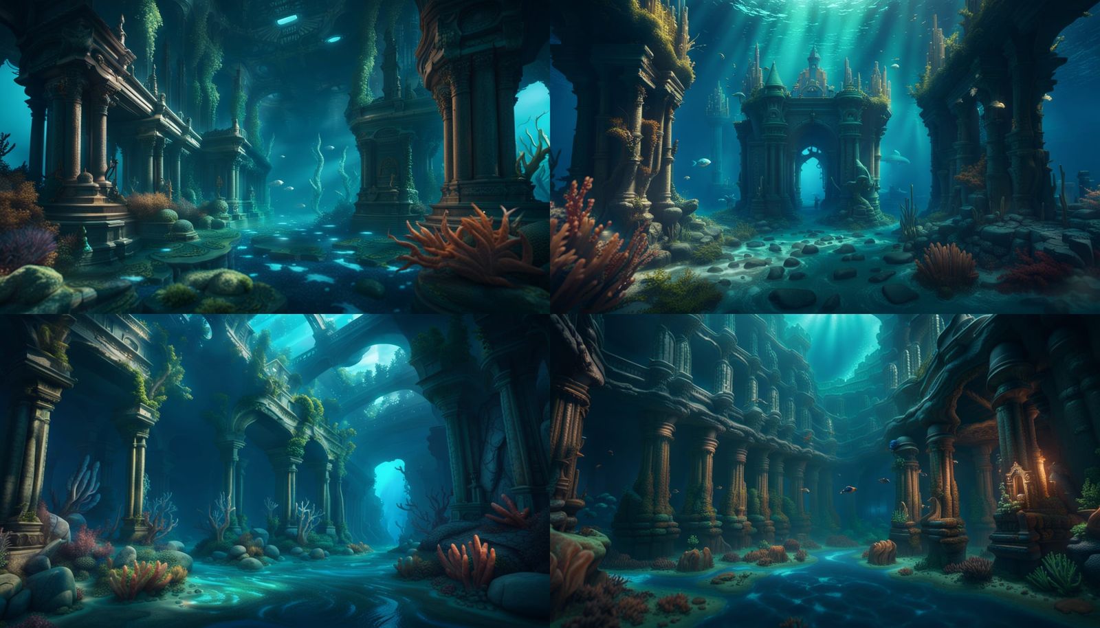 Fantastical Underwater Atlantis Concept Art
