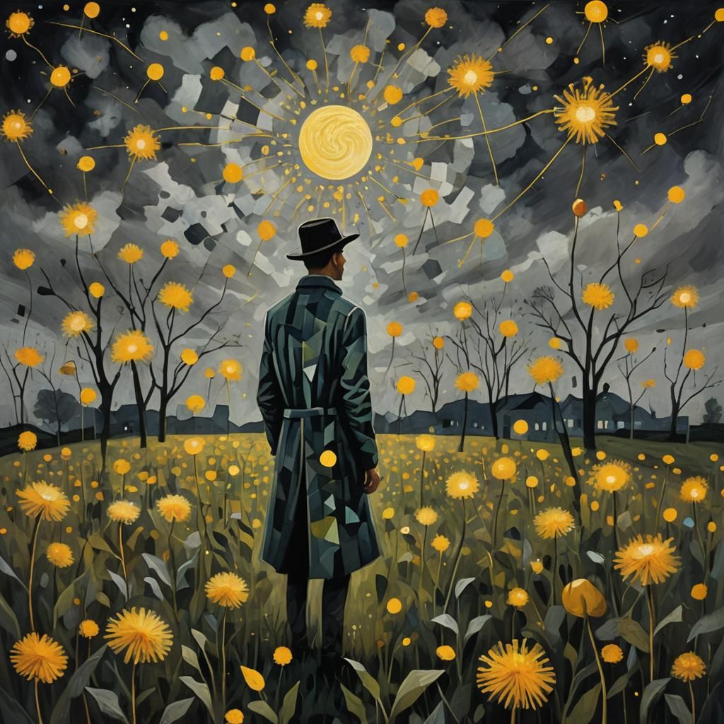Halloween Dreamscape: Dandelions, Wishes, and Eerie Moonligh...