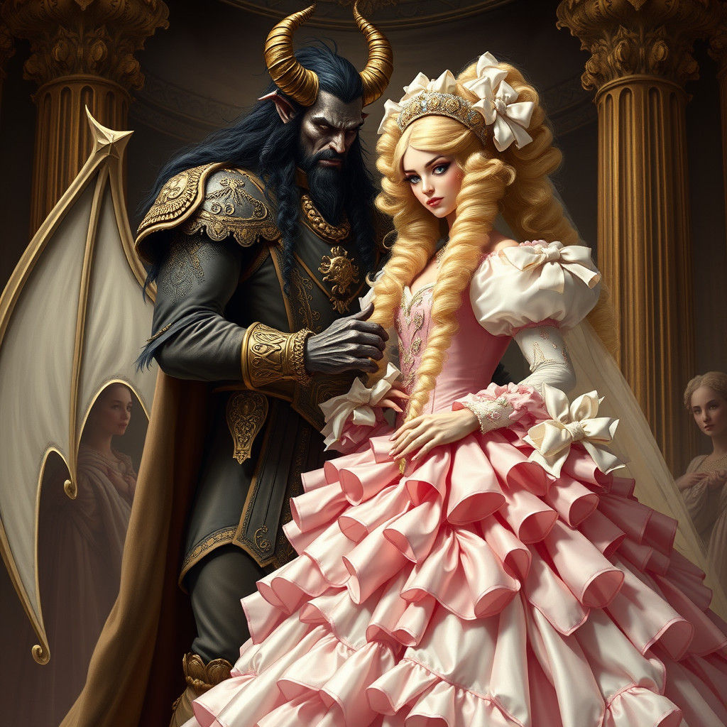 Demon King Buttons Sissy Princess's Wedding Dress