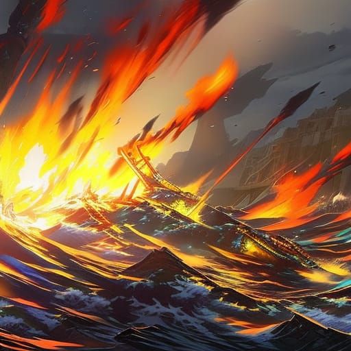 Hyperrealistic Lava Lamp Splash Art