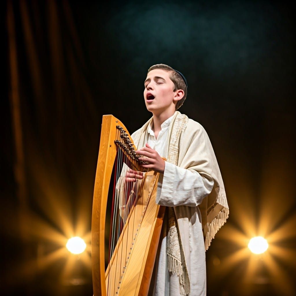 Hasidic Boy Harpist Performs with Spiritual Depth
