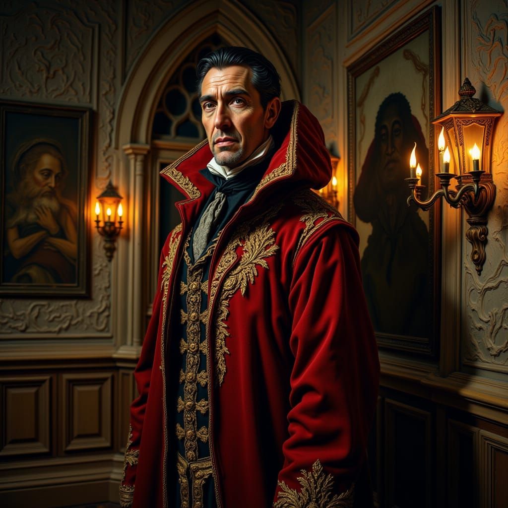 Dracula in Gothic Castle, Van Gogh Style