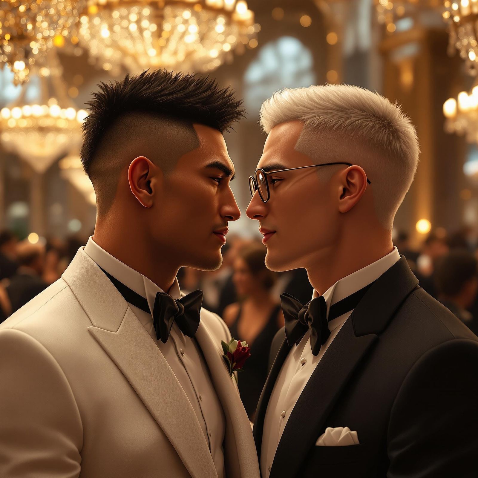 Hyperrealistic Gala Moment in 3D Anime Style