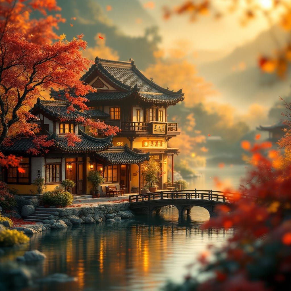 Golden Autumn Miniature of Gubei Water Town