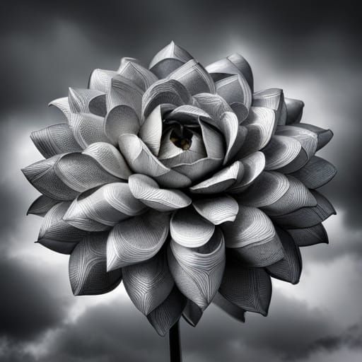 Hyperrealistic Newspaper Flower with Intricate Details