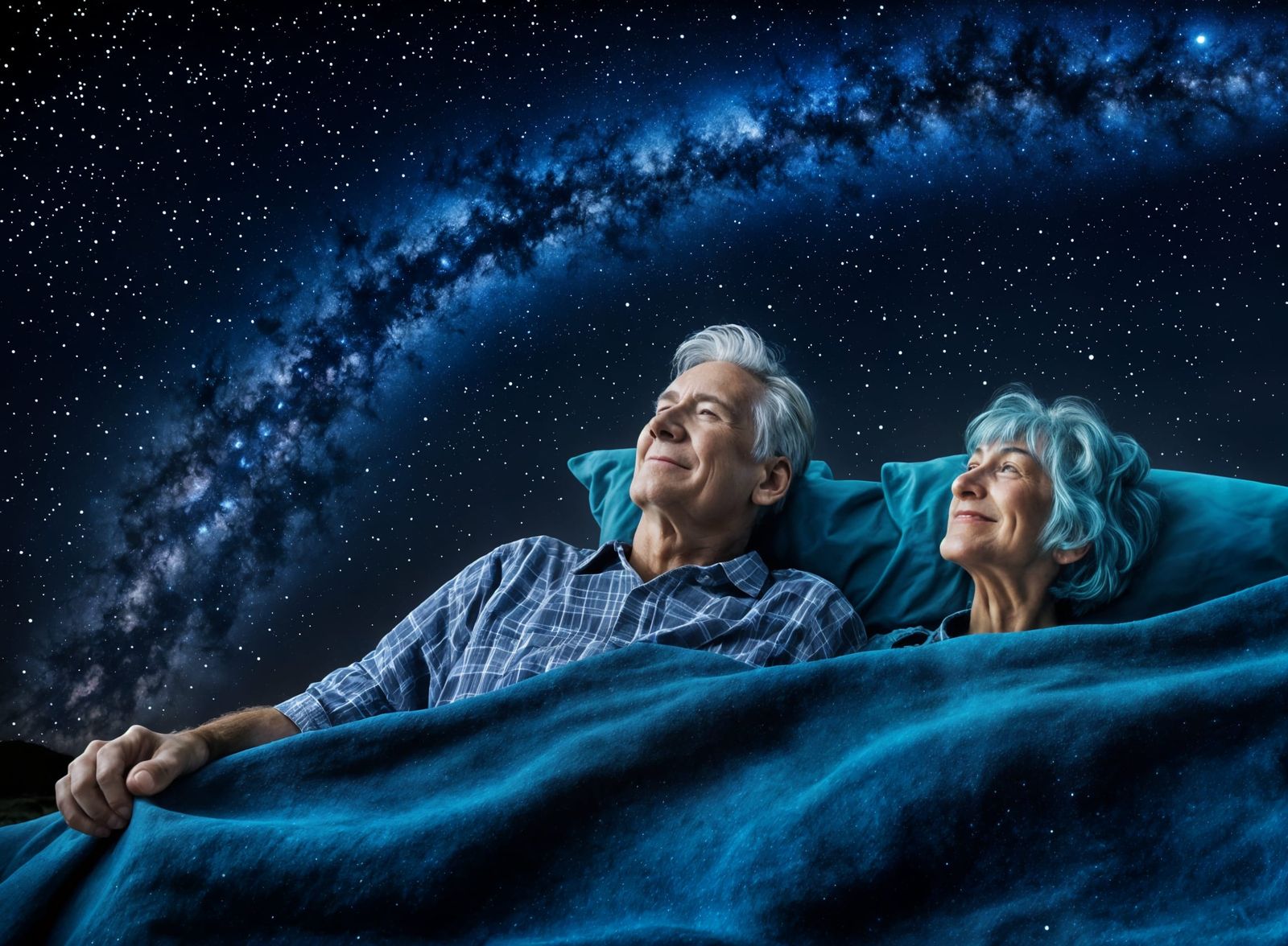 Couple Stargazing: A Romantic Night Sky Scene