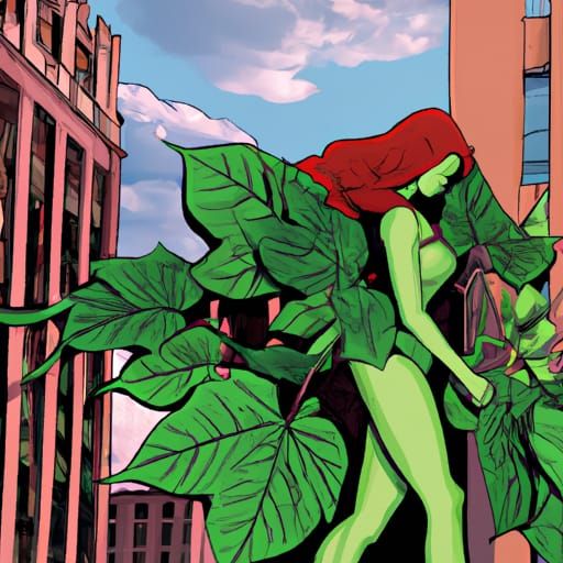 Giant Poison Ivy Rampage in the City