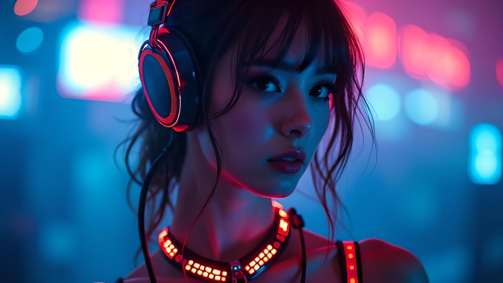 Hyperrealistic EDM Girl with Sharp Focus