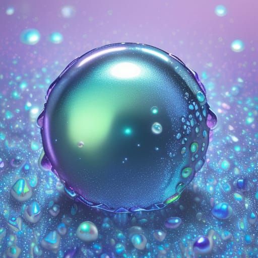 Hyper-Realistic Glass Pearls on Aluminum Background
