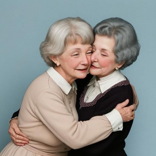 Romantic Embrace: Elderly Couple Still in Love