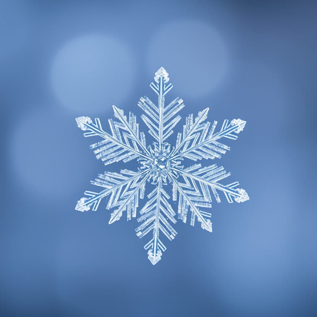 Delicate Crystal Snowflake in Extreme Close-Up