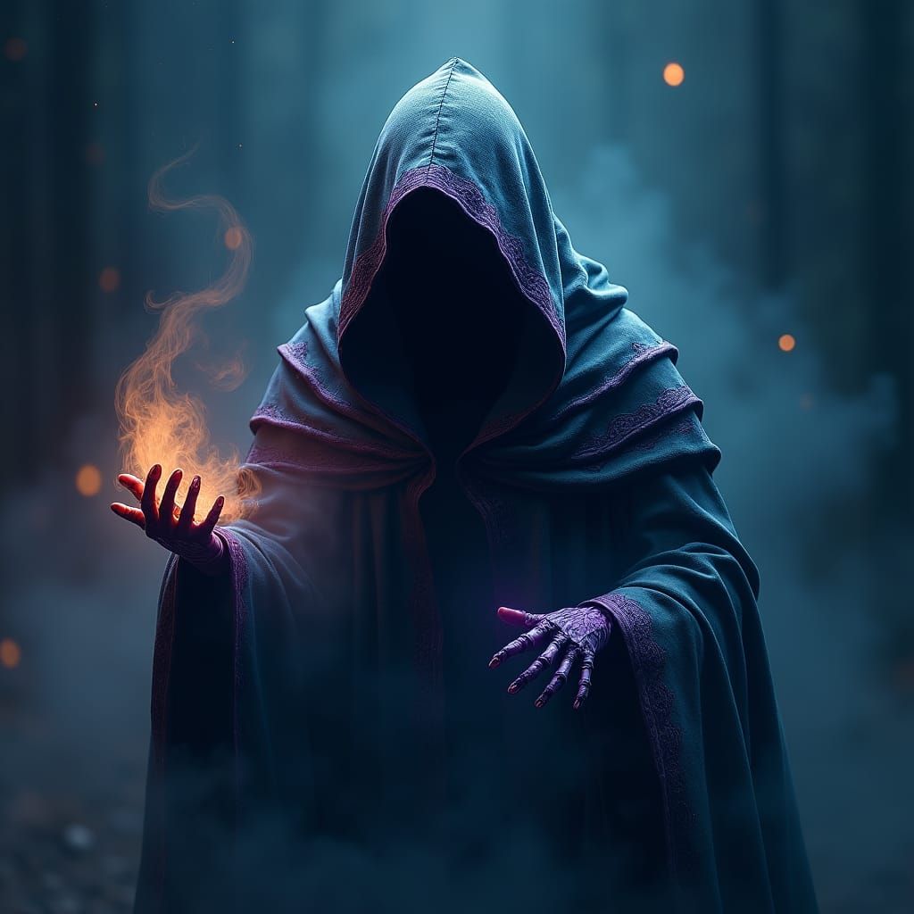 Ethereal Specter in Shadowy, Mystical Realm