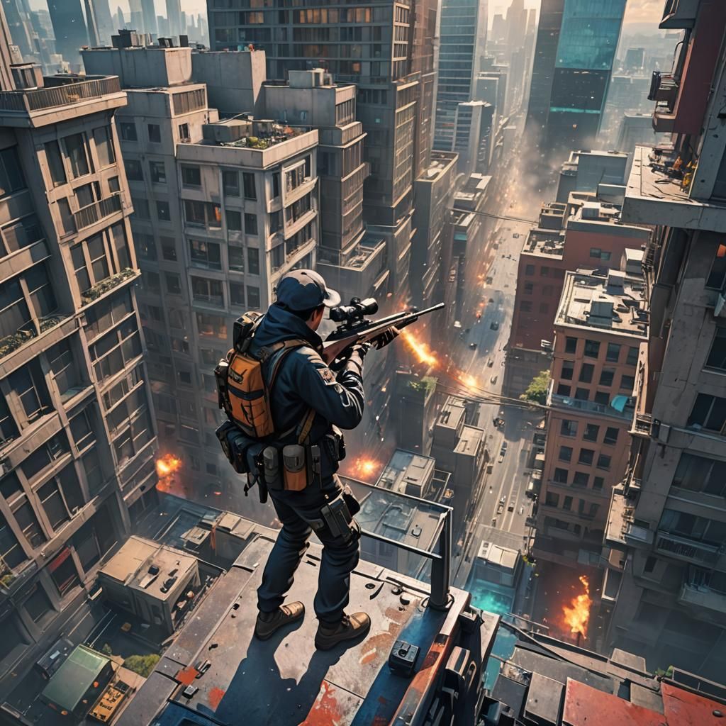 Anime Sniper Takes Aim in Detailed 3D Render