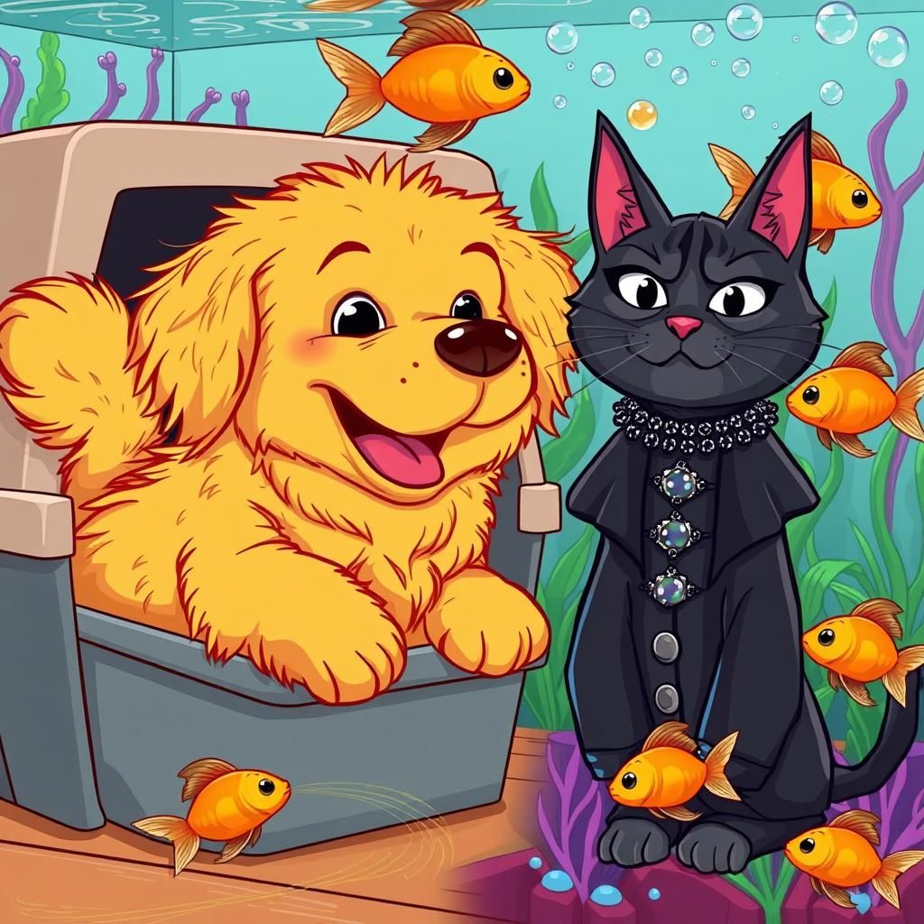 Golden Retriever's Comical Cat Carrier Adventure