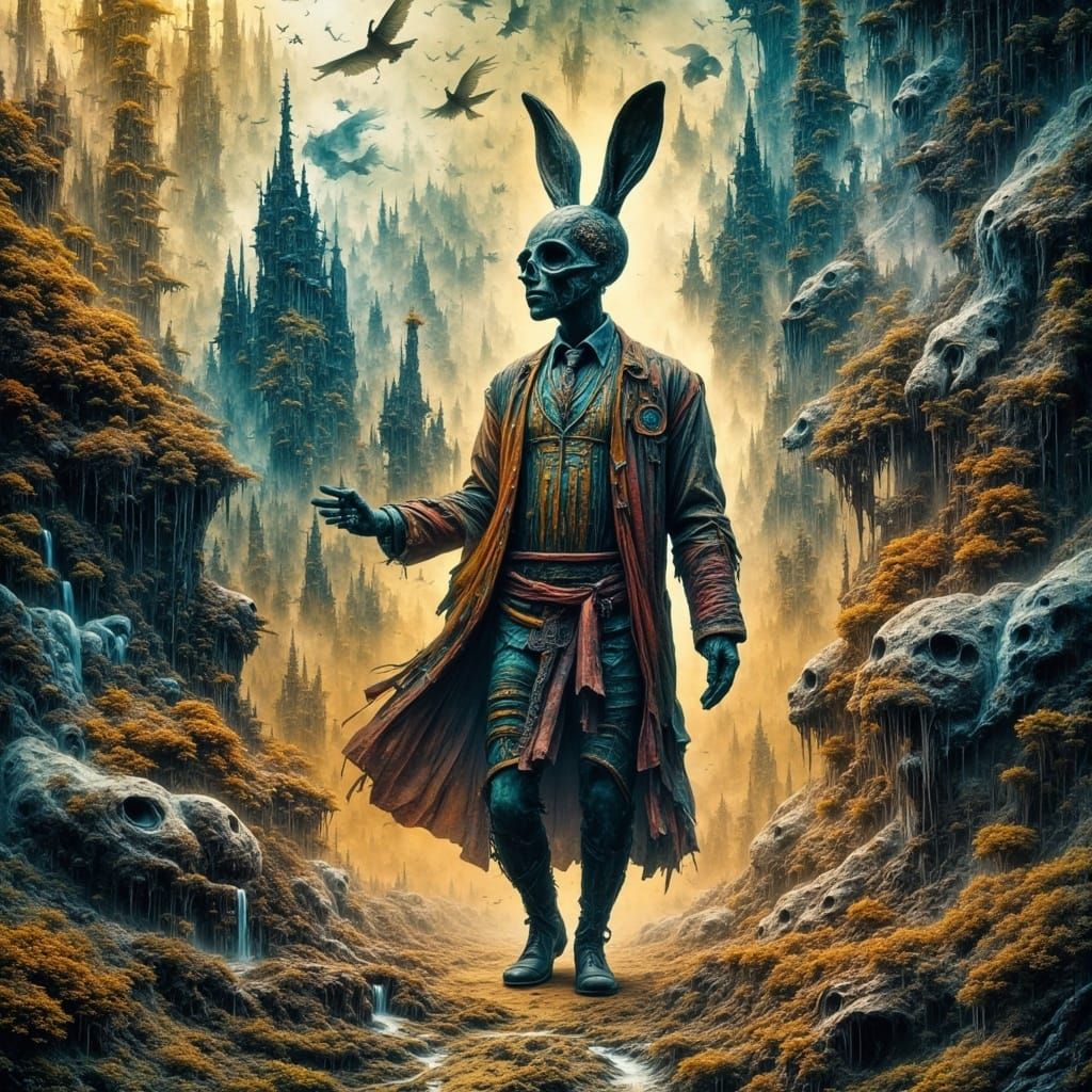 <lora:Abstract Reality:1.0>The Adventures of Rabbit De Niro