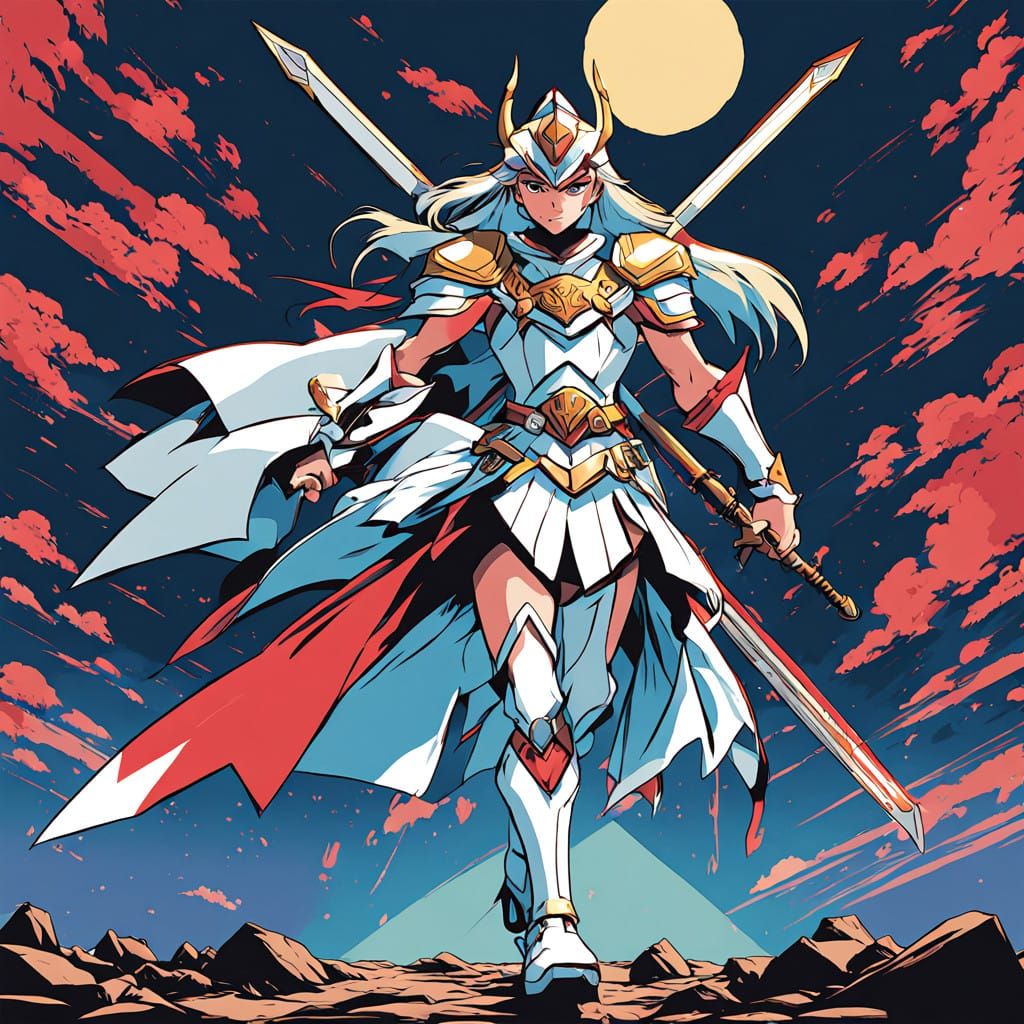 Heroic She-Ra Samurai in Anime-Inspired Style