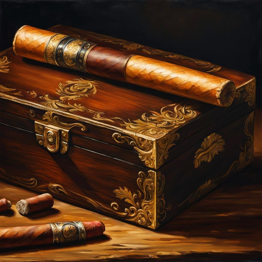Dutch Masters Style Cigar Box Painting