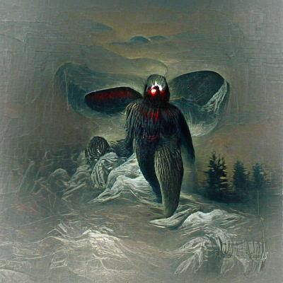 Mothman in Style of Gustave Doré