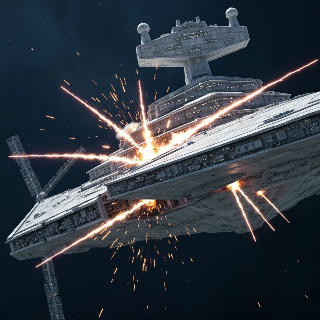 Star Destroyer Attacks Babylon 5 in Sci-Fi Battle