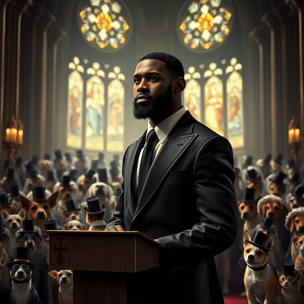 Lebron's Whimsical Funeral in Elegant, Gothic Style