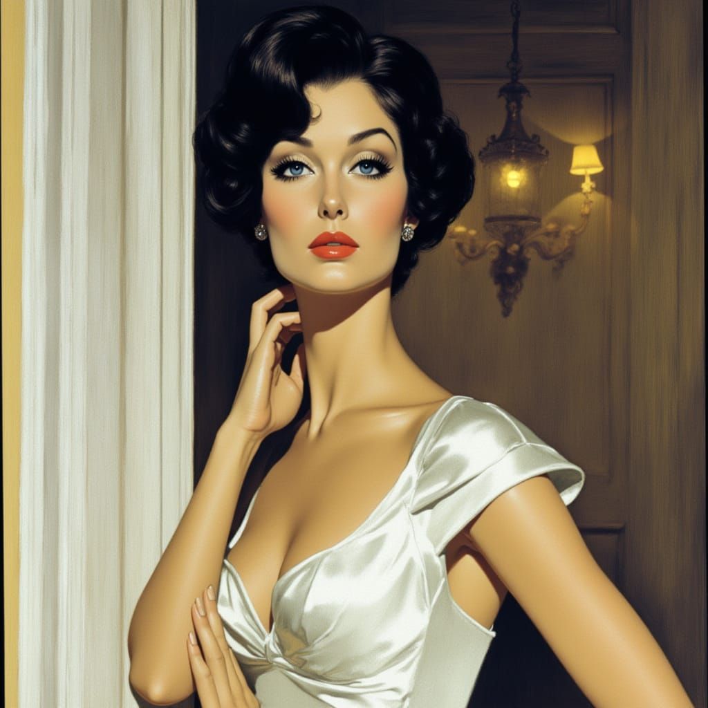 Elegant Woman in 1960s Glamour