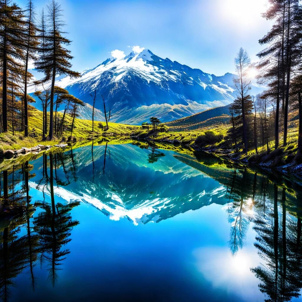Serene Water Reflection Landscape