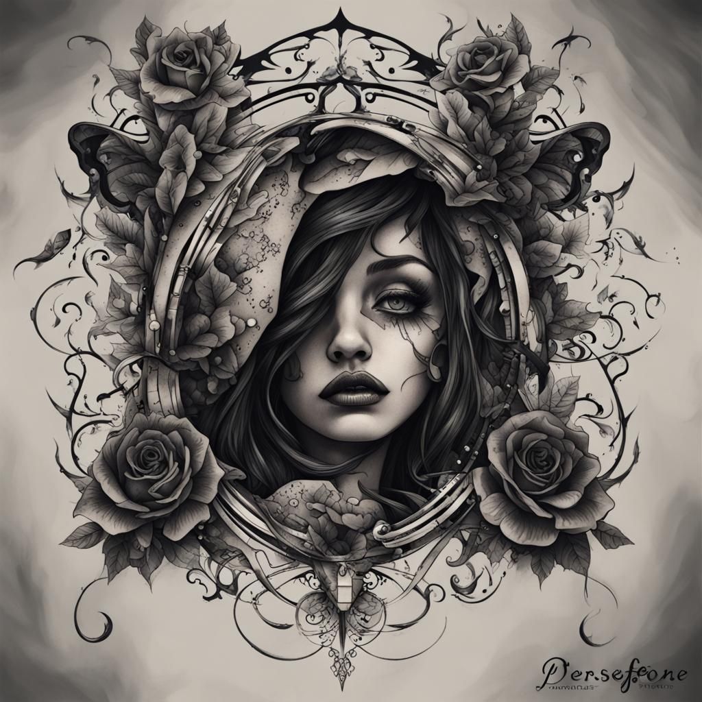 Persephone Tattoo: Dark and Mysterious Design